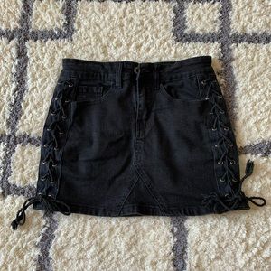 Black Denim Mini skirt